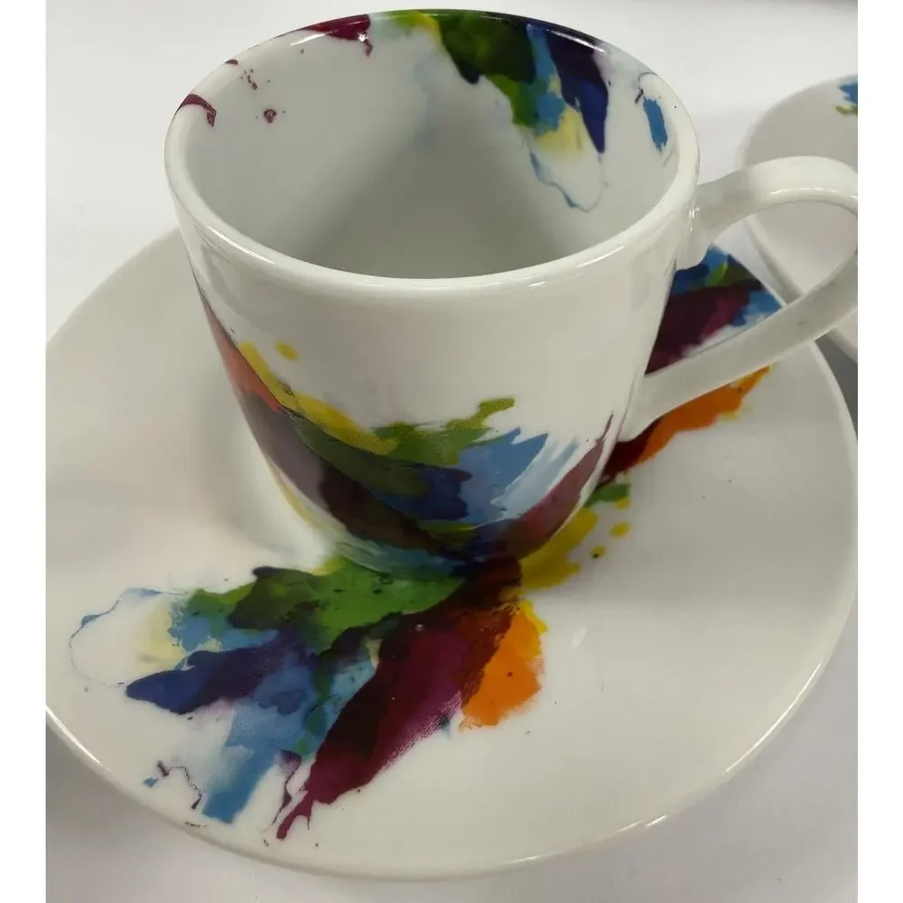 Könitz Porzellan On Colour - Flow Contemporary Espresso Demitasse Cups & Saucers